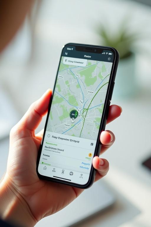 A smartphone screen displaying a clean, map-based user interface for a cycling app.